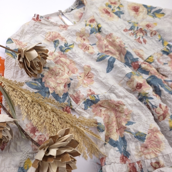 New Zara Floral Dress in Pastel Grey and Pink Sz S - Picture 5 of 14